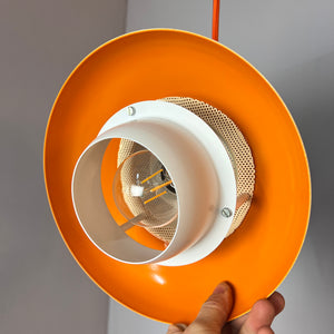 Lamellenlampe neu lackiert weiß orange