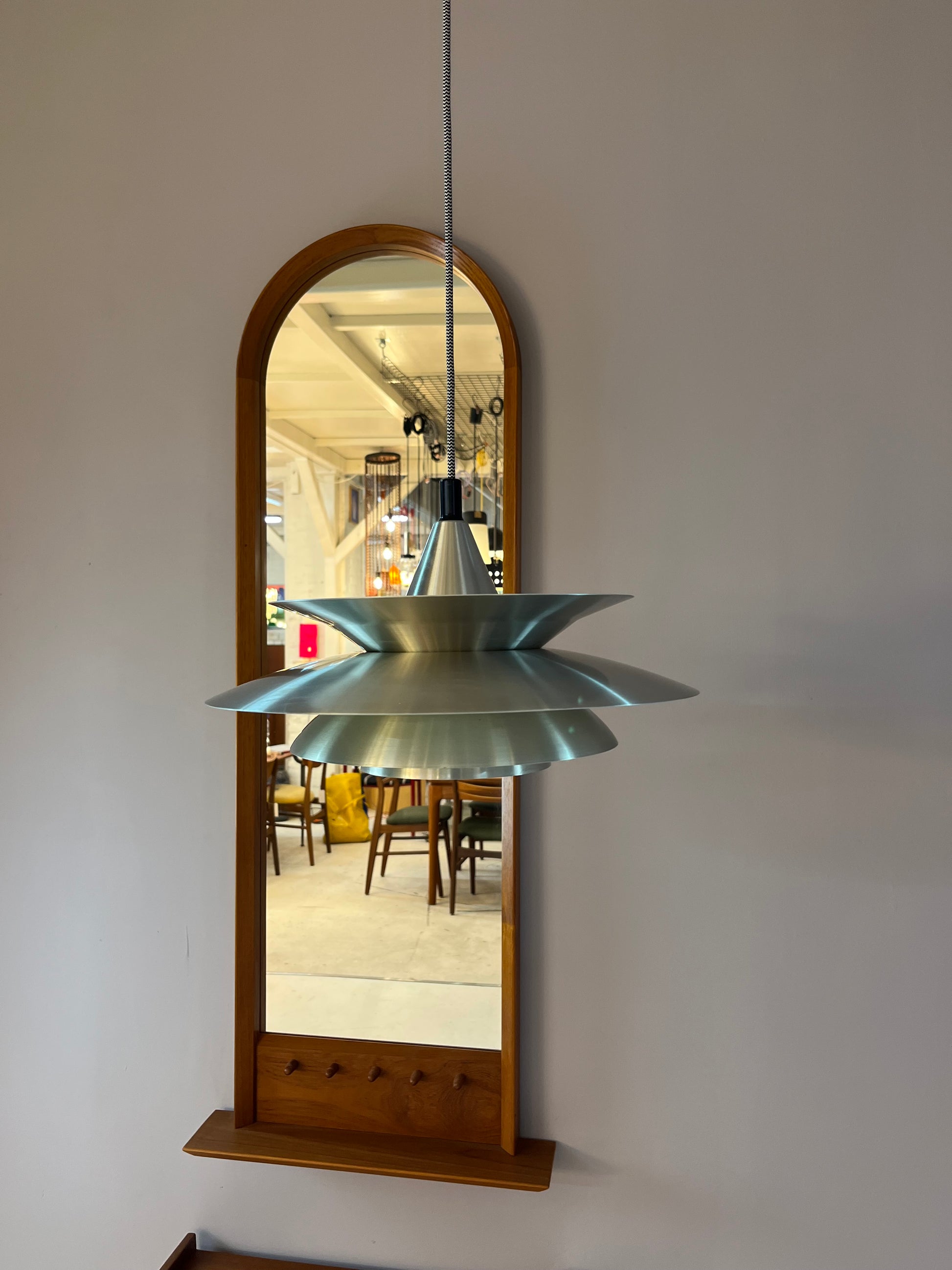 Lamellenlampe silber aus Dänemark