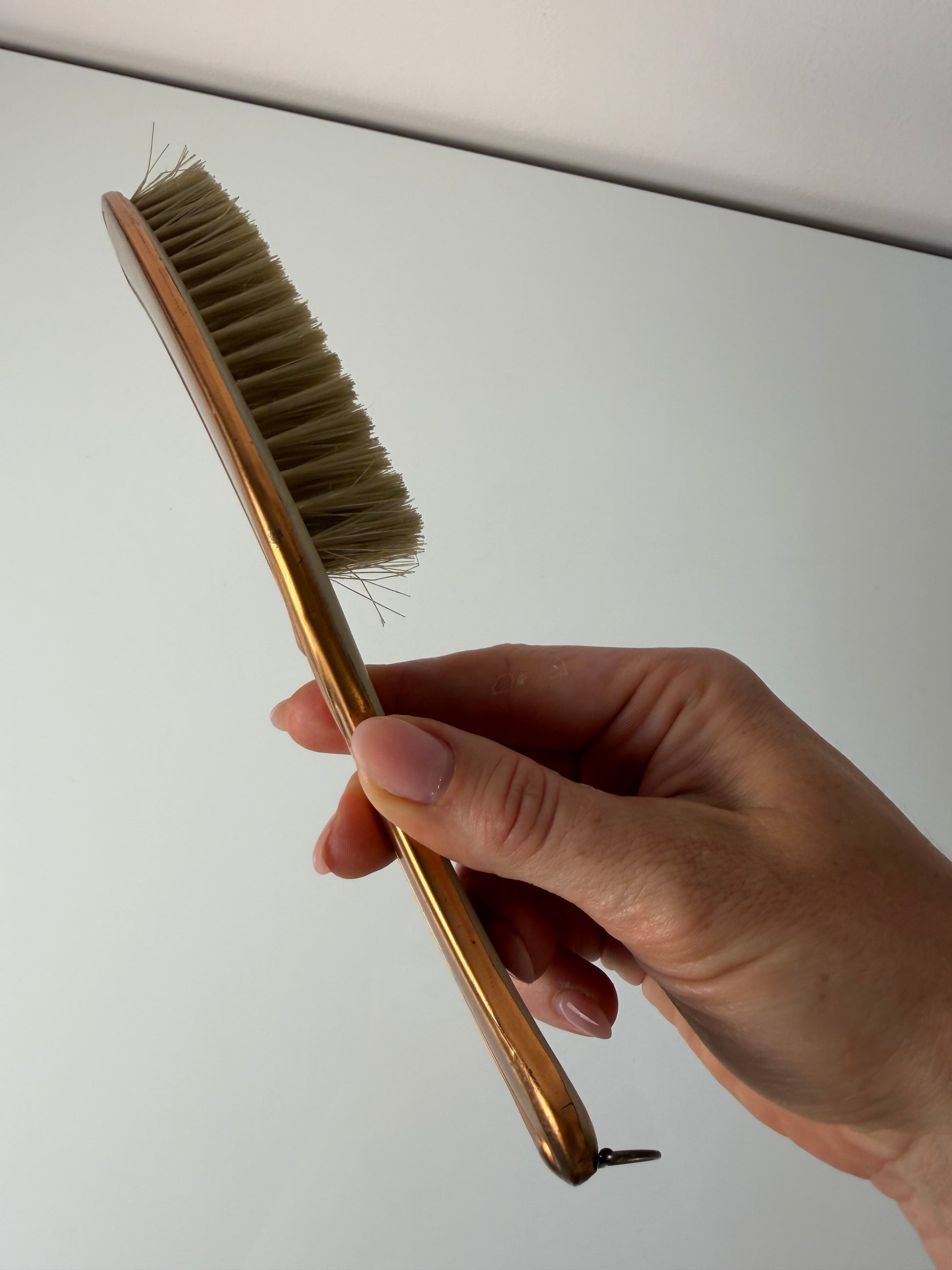 Handfeger mit Griff Kupferoptik
