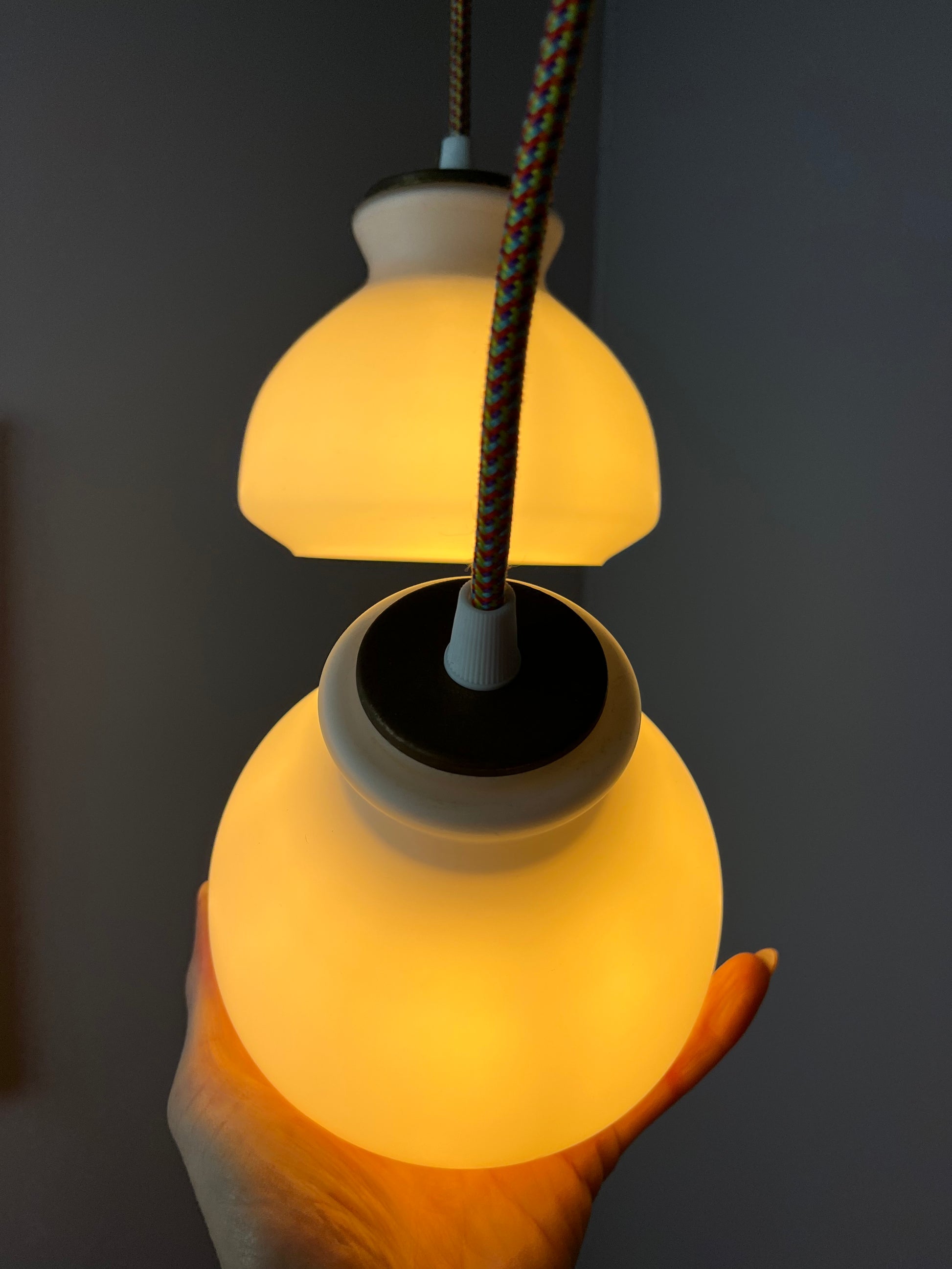 Hängelampe weiß Glas von Holmegaard