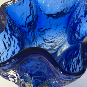 Vase blau Glas von Kai Blomqvist für Riihimaki / Riihimaen Lasi Oy