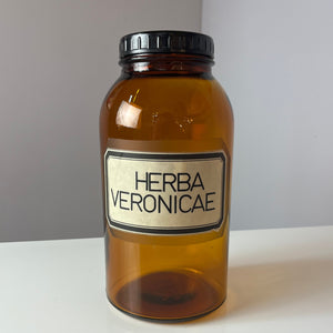 Apothekerglas Herba Veronicae braun