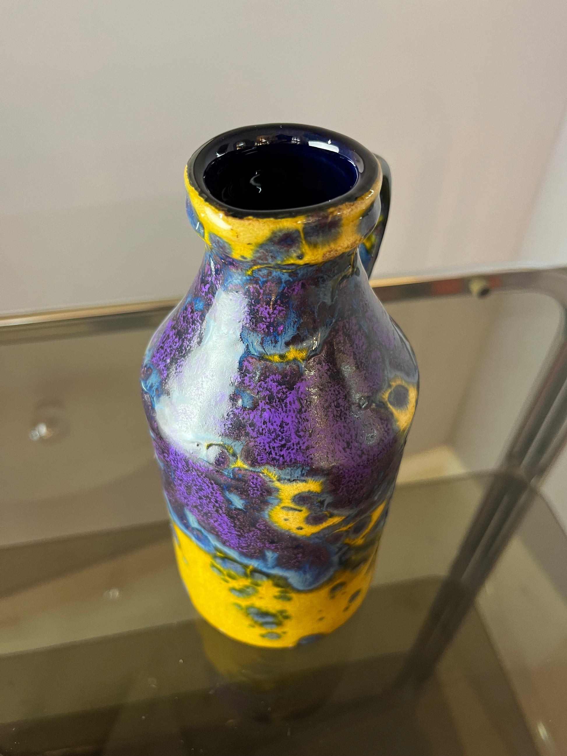 Vase gelb lila von Marei Keramik