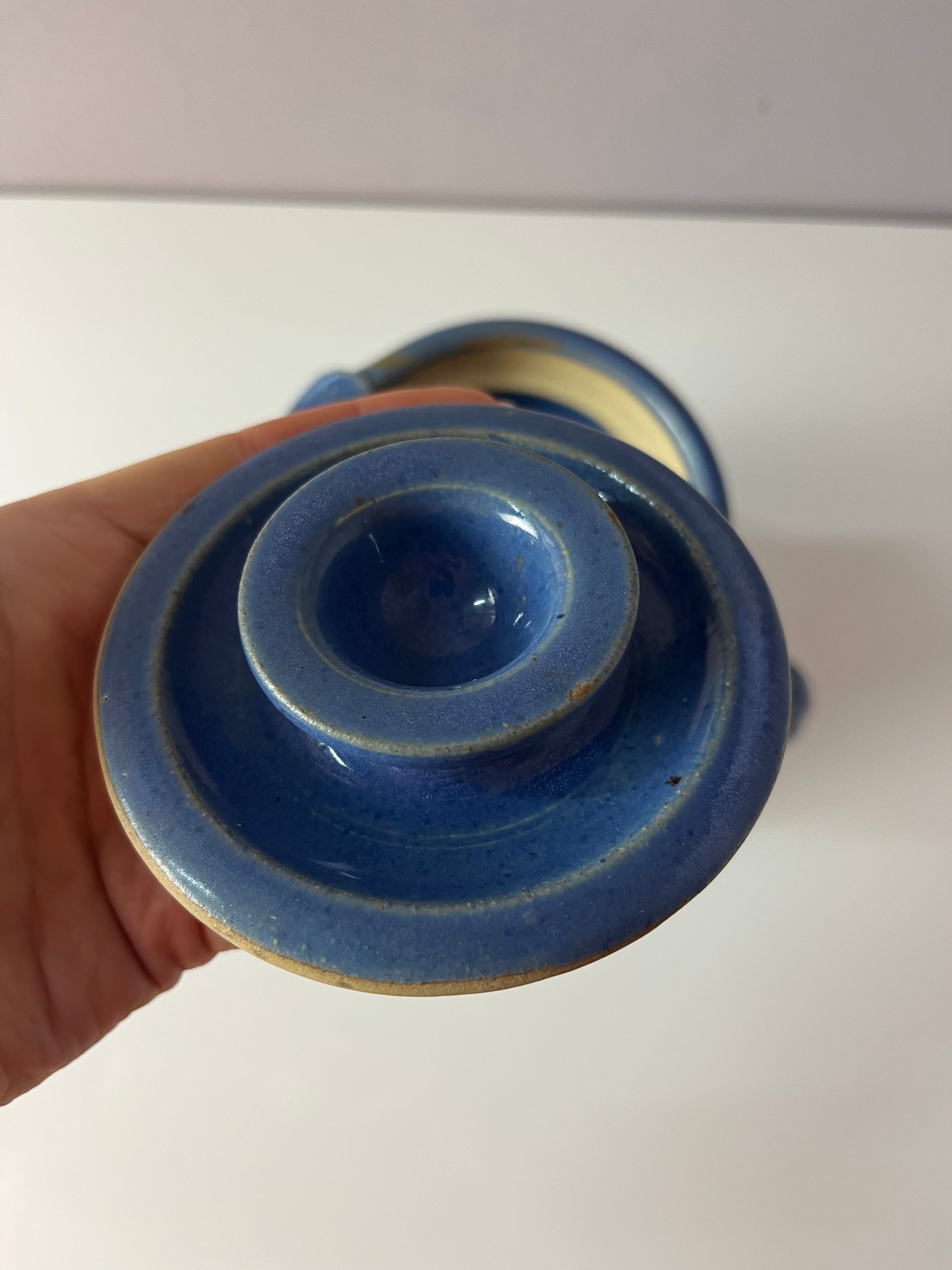 Teekanne blau Keramik