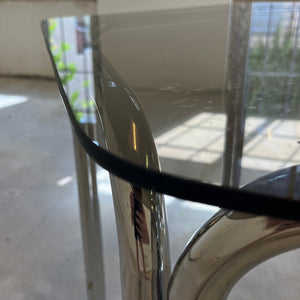 Hexagon Esstisch Rauchglas Chrom