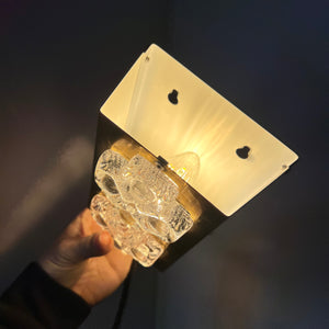 Wandlampe Eisglas & Messing