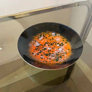 Schale orange schwarz Emaille