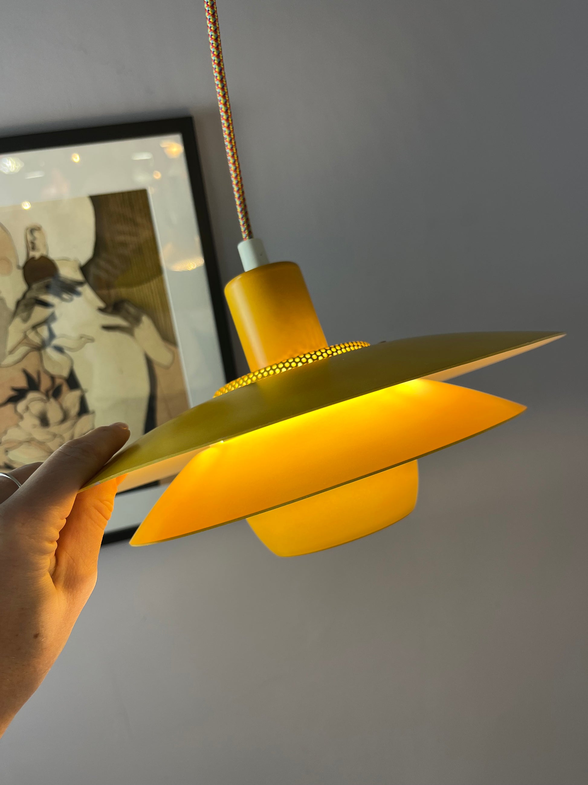 Lamellenlampe gelb aus Dänemark