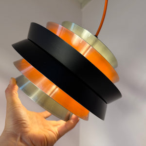 Lamellenlampe Trava silber schwarz orange von Carl Thore für Granhaga