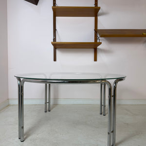 Runder Couchtisch Glas & Chrom