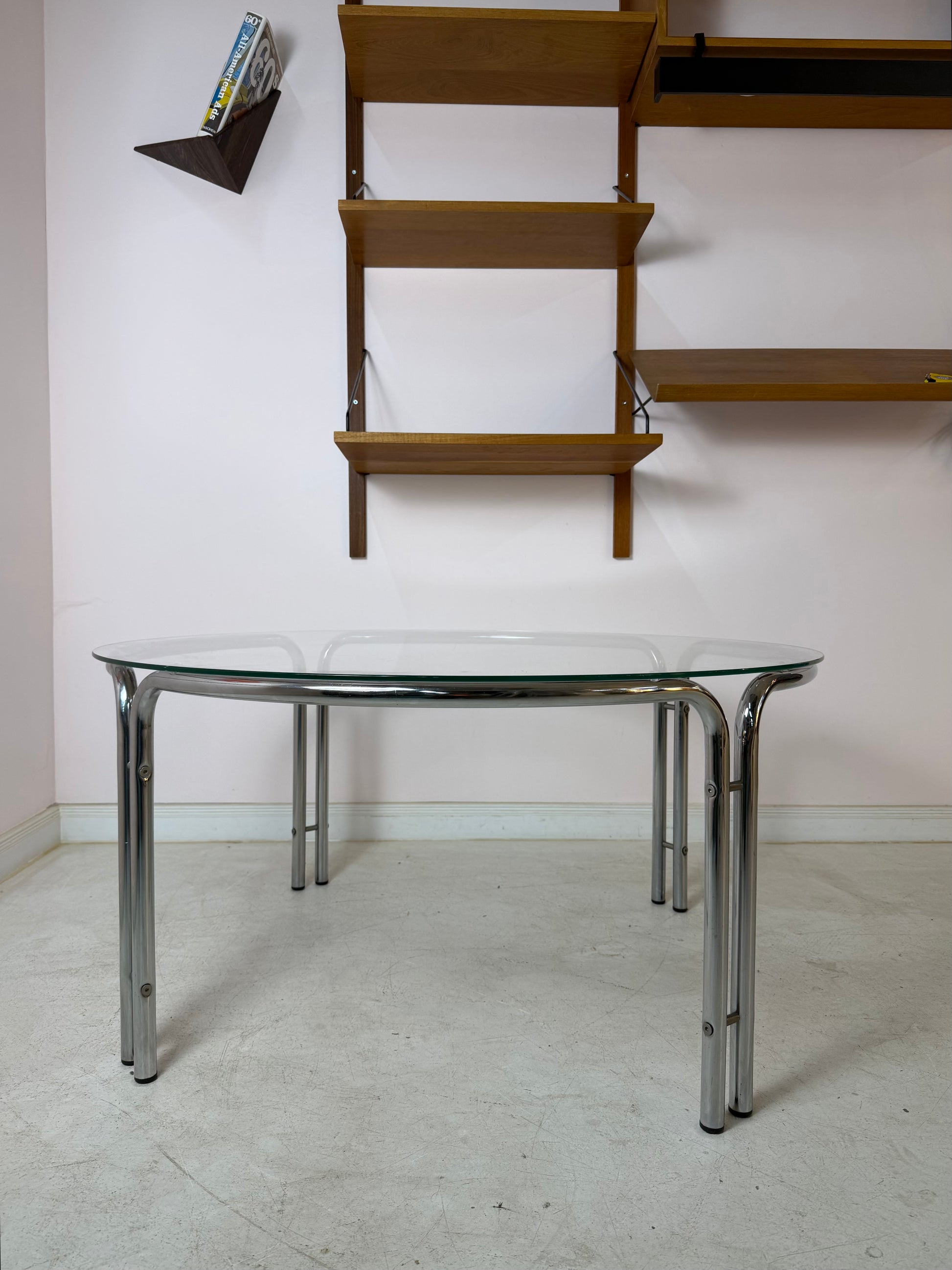 Runder Couchtisch Glas & Chrom