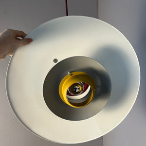Lamellenlampe neu lackiert peach teal ocker aus Dänemark
