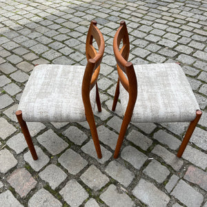Polsterstuhl hellgrau Teak von J.L. Møller