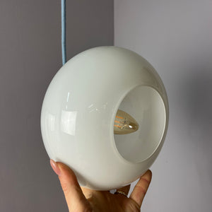 Hängelampe weiß Glas Chrom