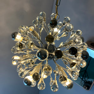 Sputnik Kronleuchter Chrom Glas aus Italien