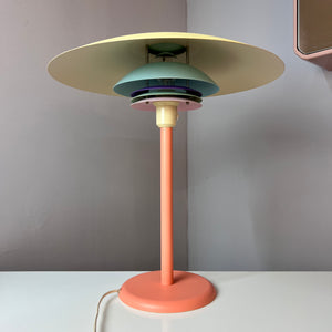 Tischlampe neu lackiert peach gelb