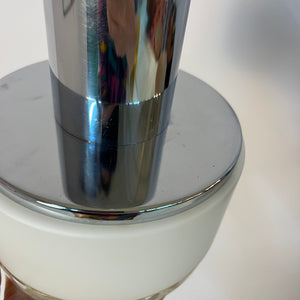 Hängelampe weiß Glas Chrom aus den Niederlanden