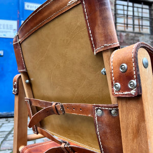 Safari-Sessel mit cognacfarbenem Lederbezug von Aage Bruun & Søn