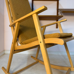 Schaukelstuhl mit original Polster von Selman Selmanagić für Hellerau