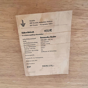 Schreibtisch Typ 602/C von Franz Ehrlich für Hellerau