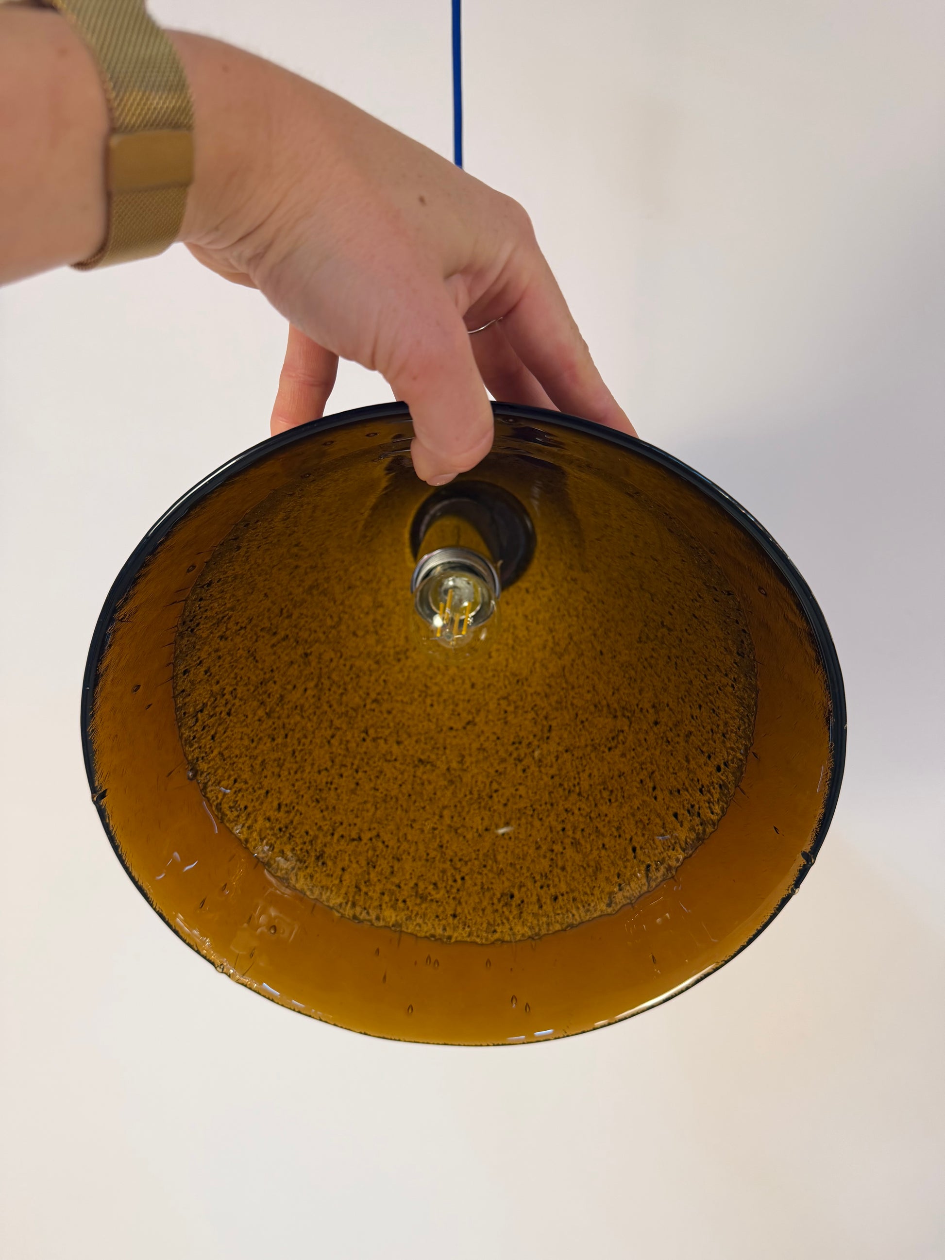 Hängelampe braun Glas von Peill & Putzler