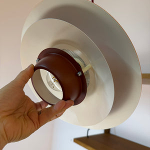 Lamellenlampe neu lackiert orange lila aus Dänemark