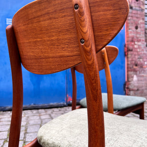 Set: 4x Esszimmerstuhl grün Teak