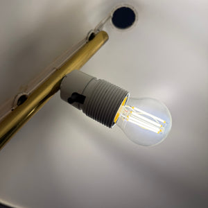 Stehlampe mit Marmorfuß & original Schirm von Rupert Nikoll