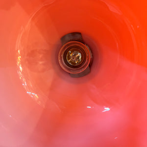 Hängelampe orange Glas Chrom von Glashütte Limburg
