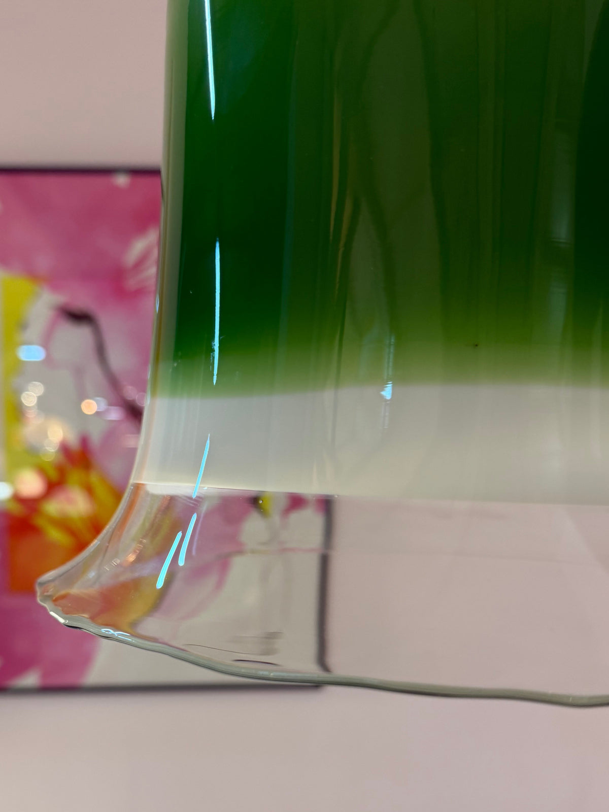 Hängelampe grün weiß Glas von Peill & Putzler