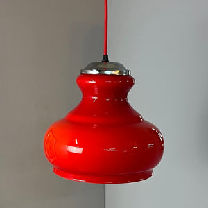 Hängelampe rot Glas
