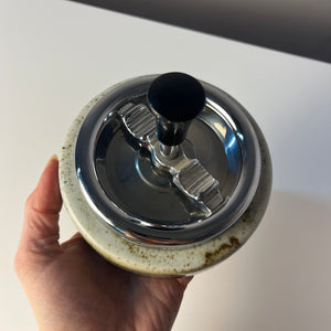 Druckaschenbecher grau braun Keramik von Erhard & Söhne
