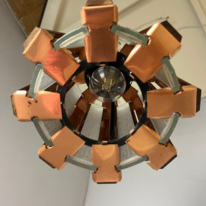 Hängelampe Teak Kupfer von Werner Schou für Coronell Elektro