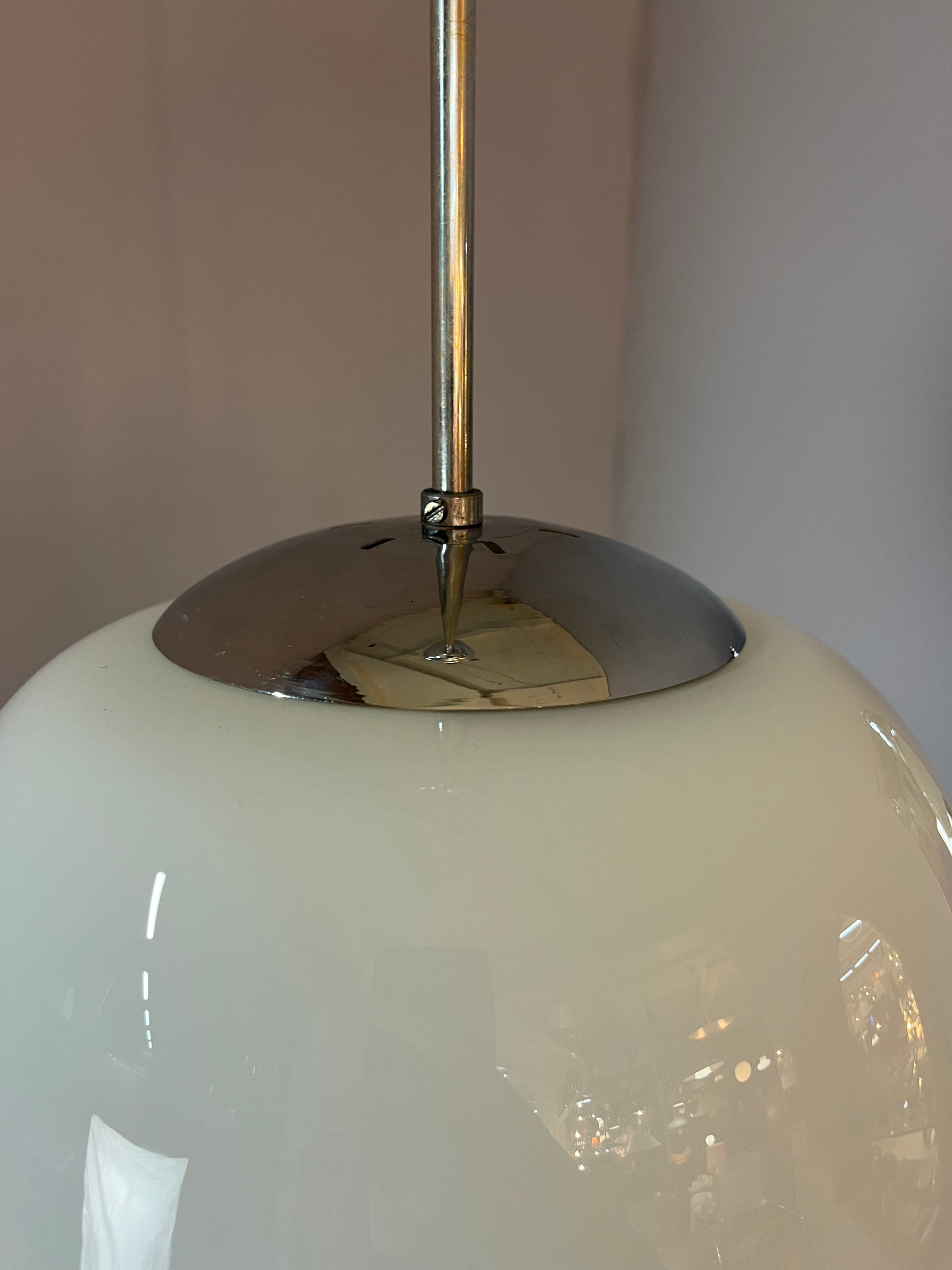 Hängelampe Opalglas Chrom