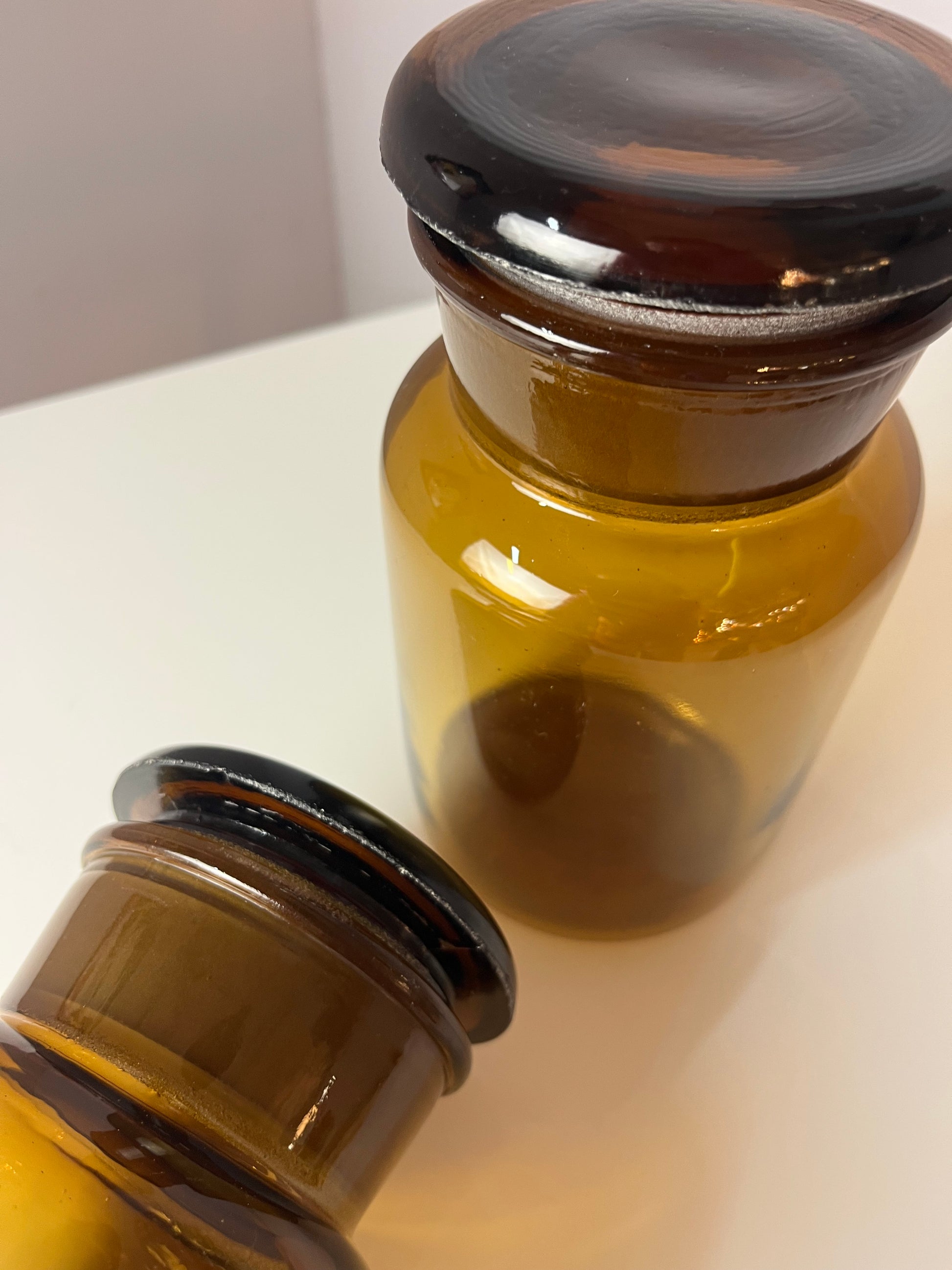 Set: 2x Apothekerglas braun