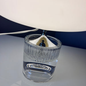 Tischlampe weiß Glas von Daum Nancy