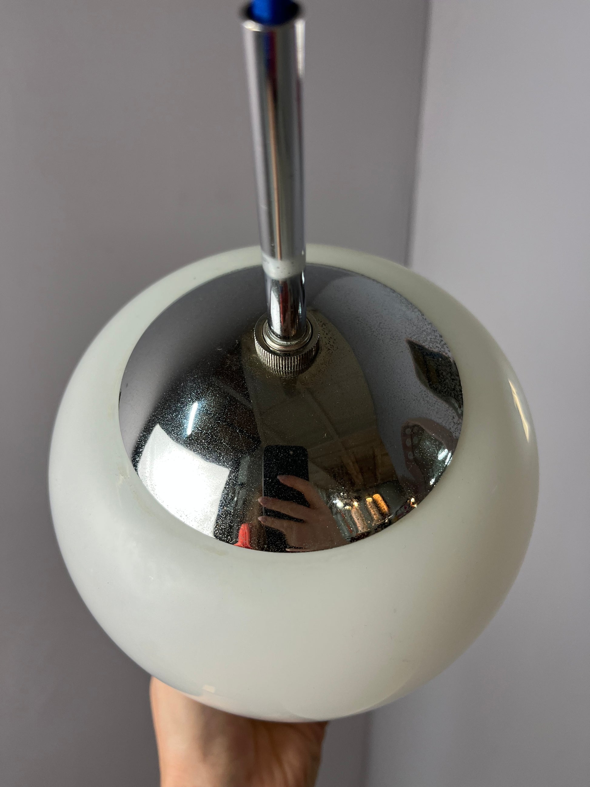 Hängelampe Opalglas Chrom aus Dänemark