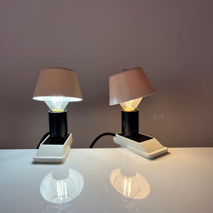 Klemmlampe weiß mit Metallschirm von Elios