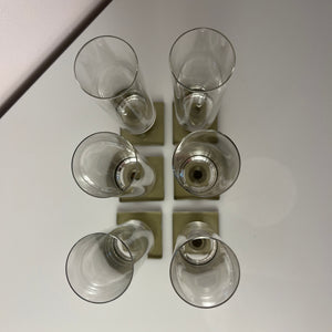 Set: 6x Sektkelch Modell Berlin mit Rauchfuß von Georg Jensen für Rosenthal
