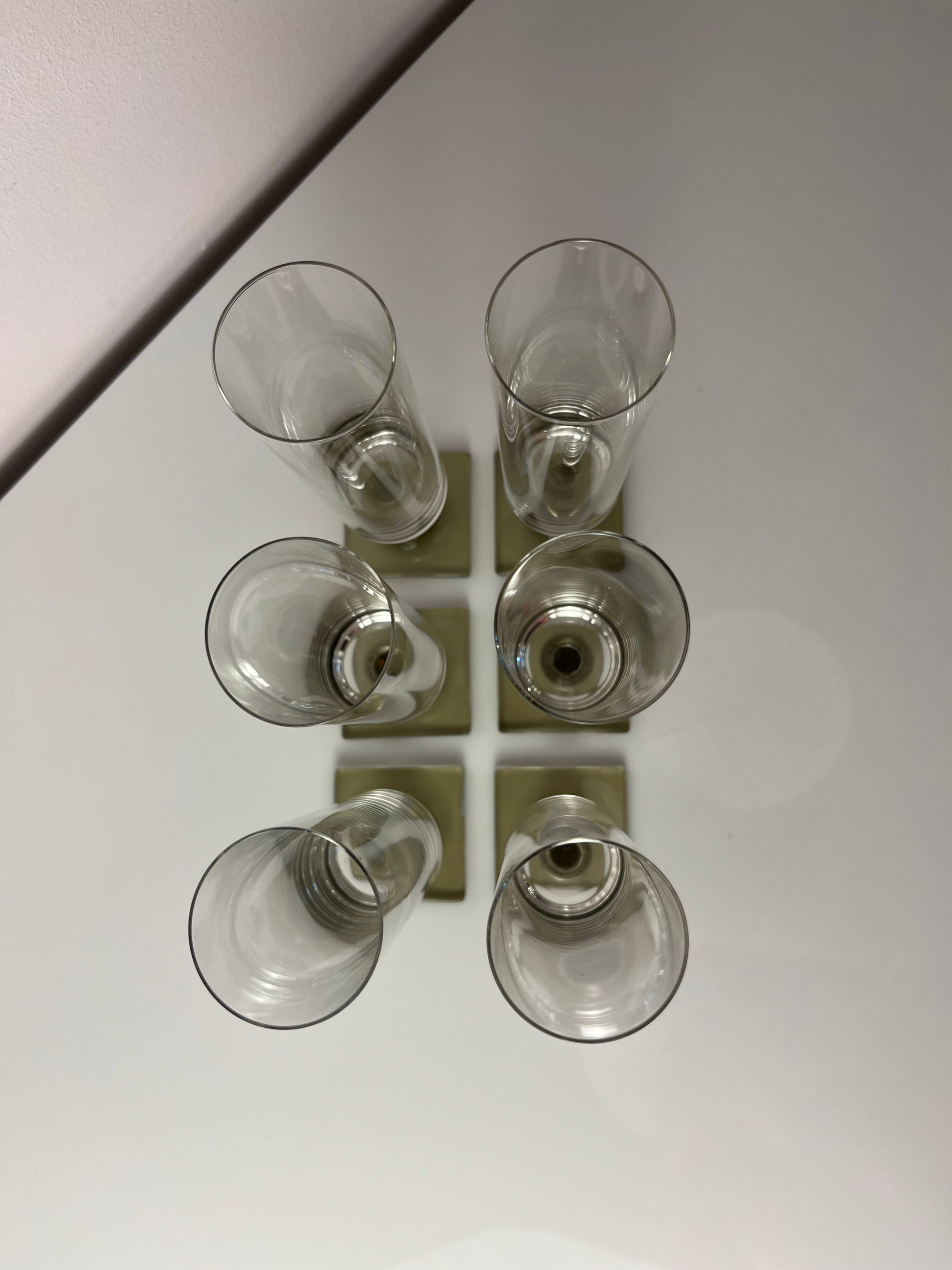 Set: 6x Sektkelch Modell Berlin mit Rauchfuß von Georg Jensen für Rosenthal