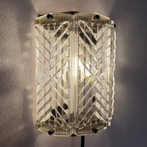 Wandlampe Messing & Glas von Wiktor Berndt für Flygsfors