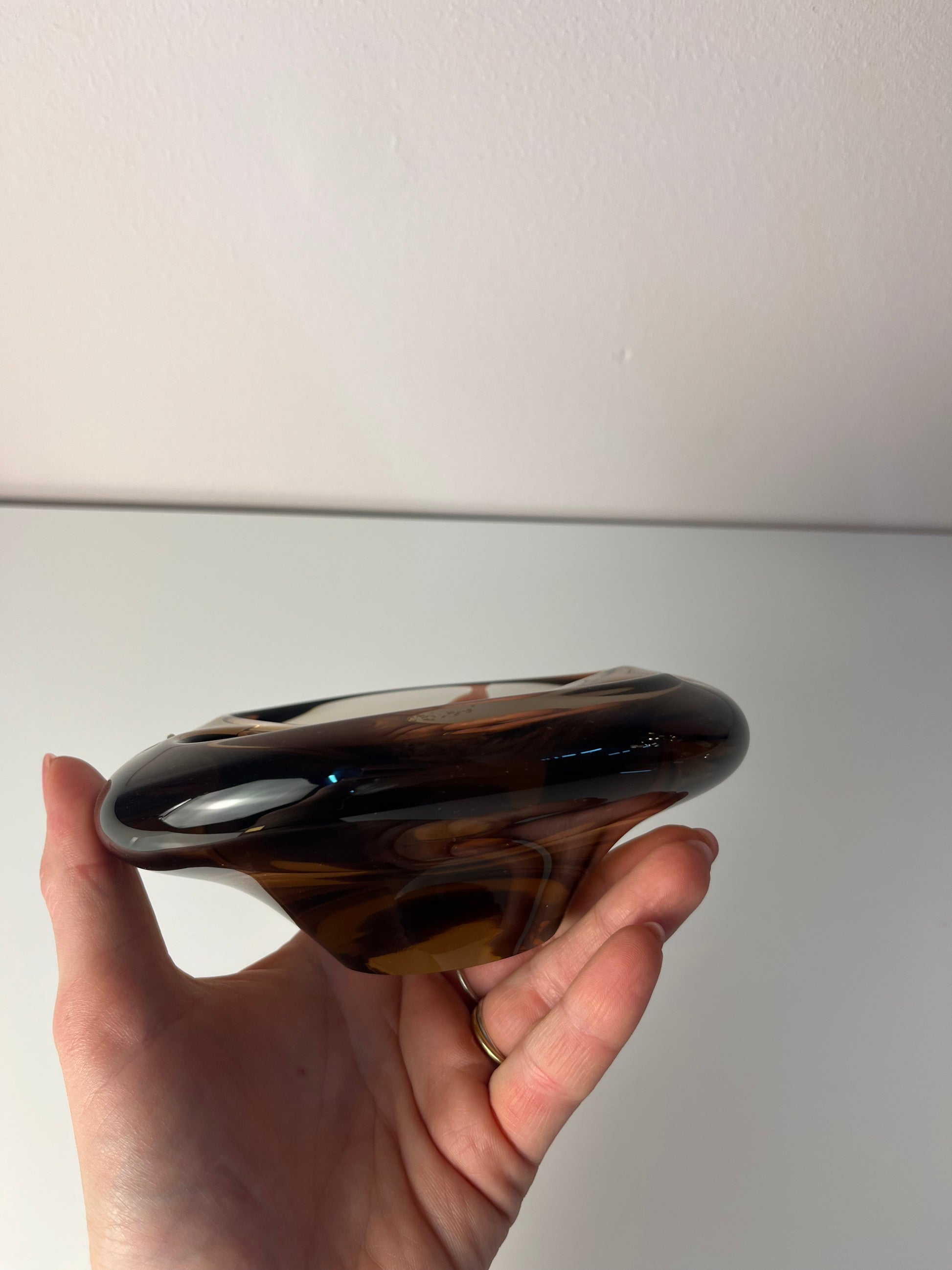 Aschenbecher grau Glas von Miloslav Klinger für Železný Brod Sklo