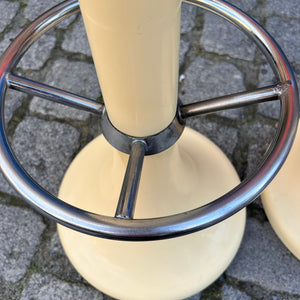 Barhocker creme orange von Friedrich Stuckenbröker für Lockhausen Plastik