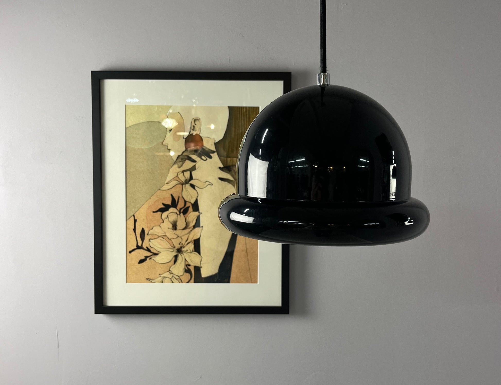 Hängelampe Bowlerhat schwarz