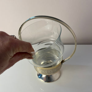 Henkelschale versilbert mit Glaseinsatz