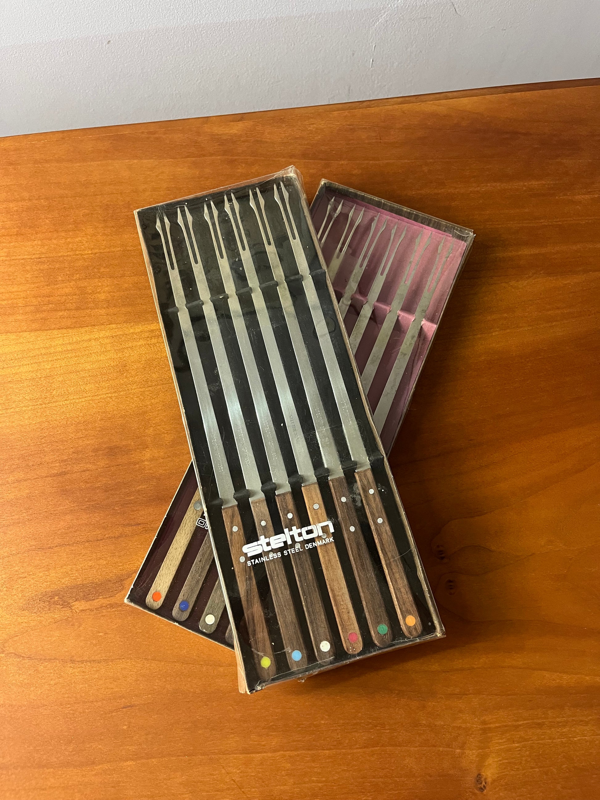 Fonduegabeln Edelstahl & Teak von Stelton