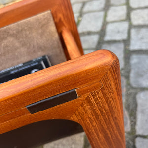 Zeitungsständer Teak Echtleder mit einem Fach von Aksel Kjersgaard für Salin Møbler