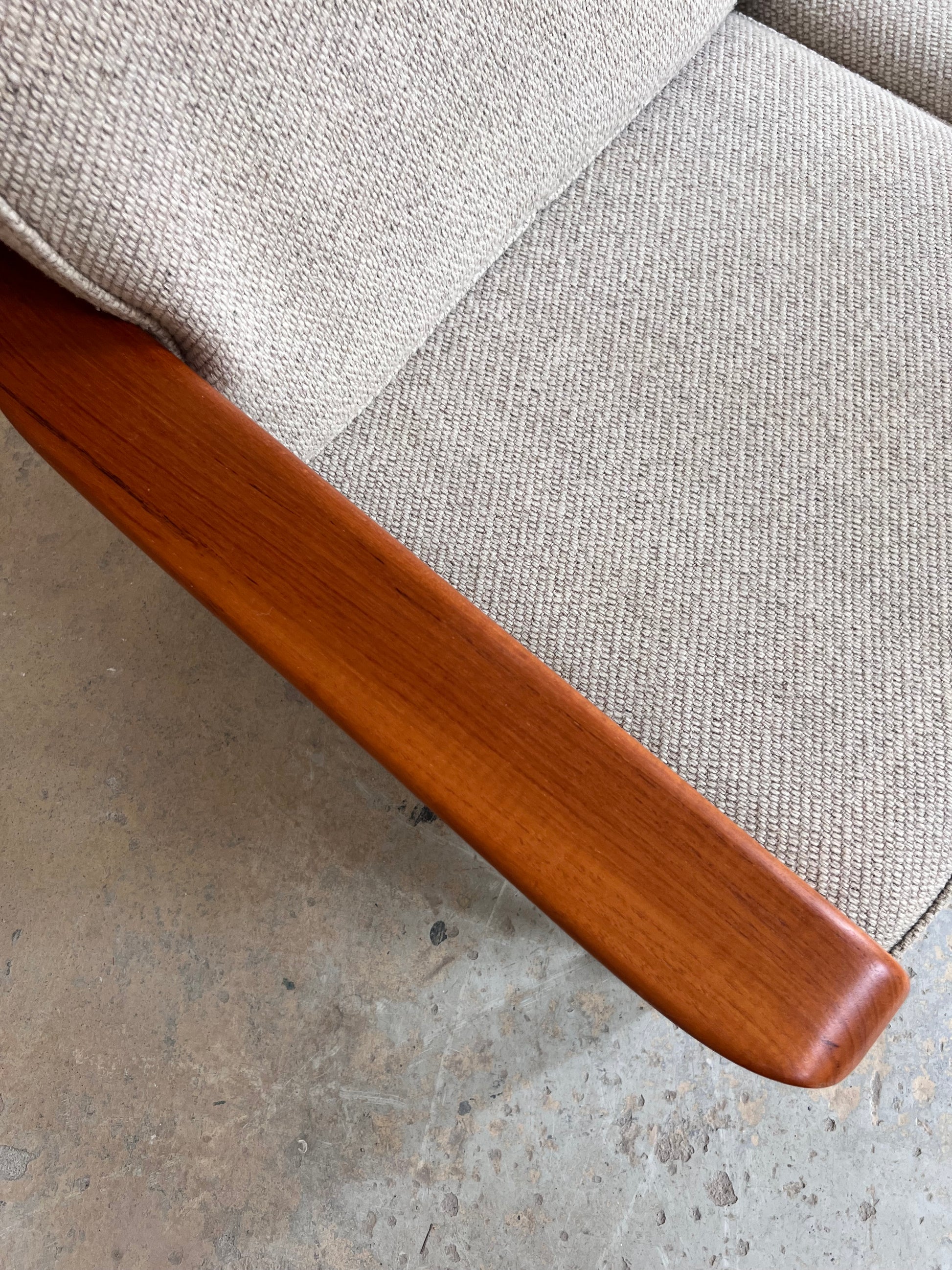 3-Sitzer Sofa Teak & Wolle aus Dänemark
