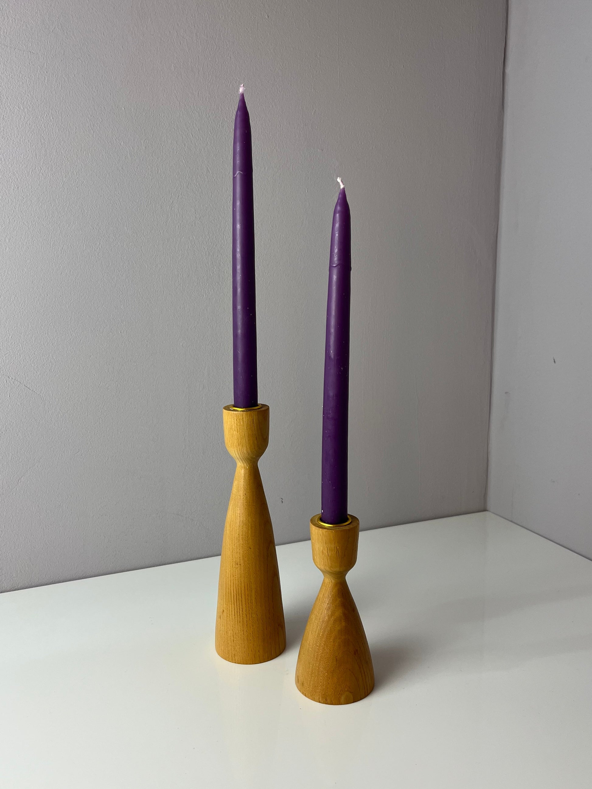 Set: 2x Kerzenständer Eiche