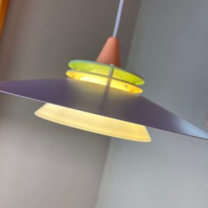 Lamellenlampe neu lackiert flieder aus Dänemark